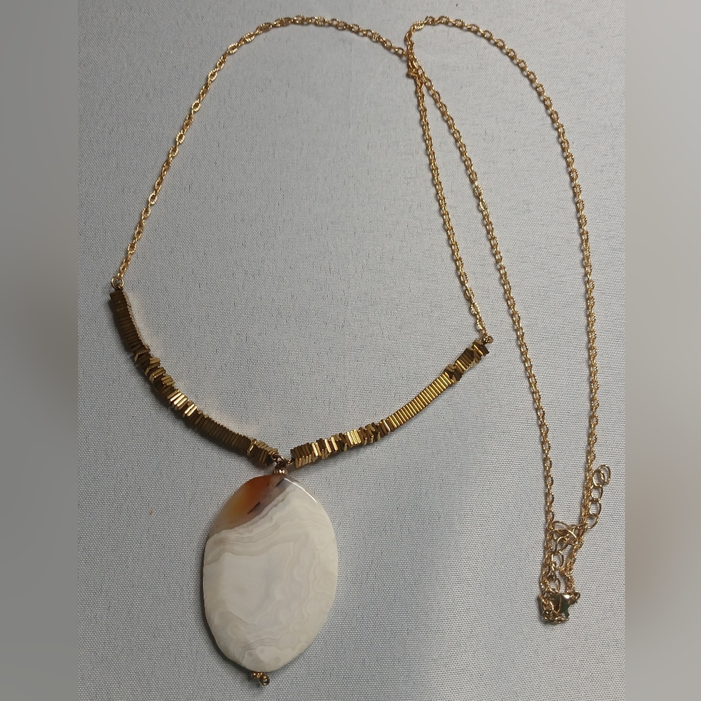 Long Large shell pendant necklace